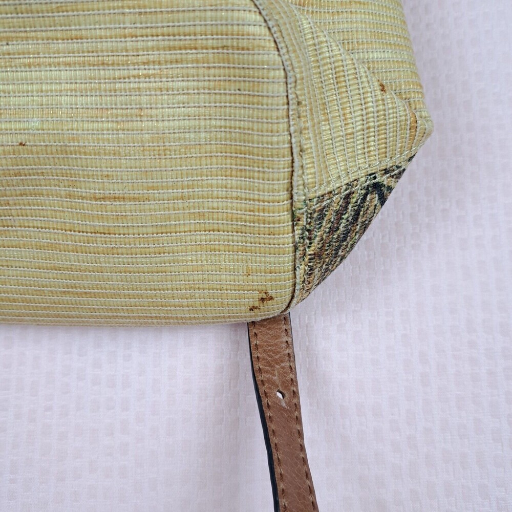 Elliott Lucca Artisan Faux Raffia Peacock Brown Leather Shoulder Bag - Picture 14 of 16